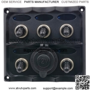 5 groups of toggle switches + 12V cigarette lighter holder cination panel