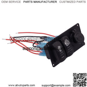 Aluminum plate 5PIN double switch + cigarette lighter cination small panel