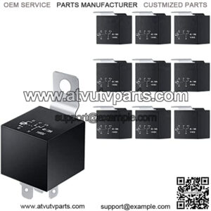 50043R Socket 10 Pack SPDT Bosch Style Electrical 12V 30/40 Amp 5-Pin RelaSwitch for Truck Marine Boat,2 Years Warranty