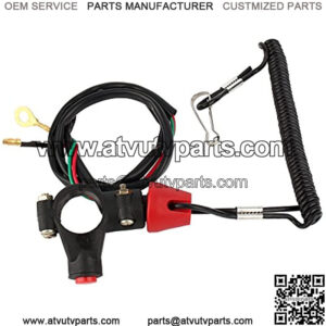 Engine Cord Lanyard Kill Stop Switch Safety Tether 12V 2 Wire CO Universal Engine On Off Kill Switch Tether Kill Switch for Motorcycle ATV Dirt Bike Boat Outboard