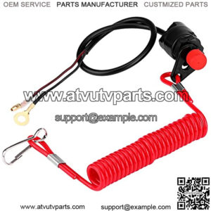 Universal OutBoard Kill Switch Keys Motorcycle Outboard Lawn Mowers Emergency Engine Kill Stop Switch W/Tether Lanyard Cord