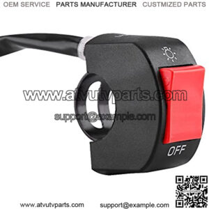 Motorcycle Handlebar Switch Control, Universal 7/8inch Mount LED Headlight On/Off Switch with Button(Red)