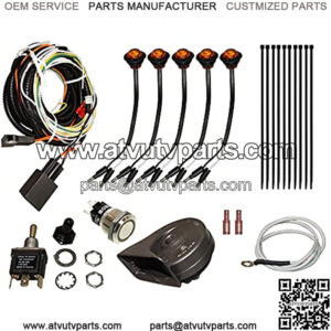 SuperATV Turn Signal Kit with Turn Signal Toggle Switch and Dash Horn for Kawasaki Mule Pro FXT/DXT/DX/FX/FXR (2016+) - Easy Installation!