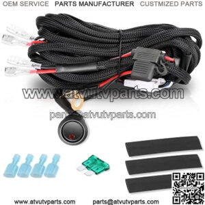 Wiring Harness 2 Lead, Niwaker 12V 40A Nylon Wiring Harness Kit for LED Light Bar Heavy Duty Wiring Harness for LED Pods Rocker Switch Relay Fuse for Off Road Truck UTV ATV Marine
