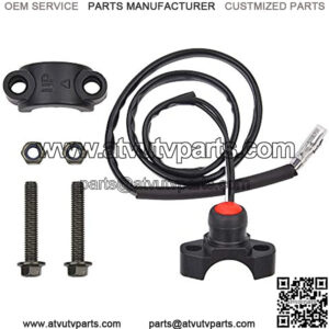 CNC Stop Kill Switch Button Replacement for ATV Dirt Pit Bike Quad Moped Scooter with 22mm Handlebar Waterproof Dustproof Black