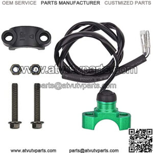 CNC Stop Kill Switch Button Replacement for ATV Dirt Pit Bike Quad Moped Scooter with 22mm Handlebar Waterproof Dustproof Green