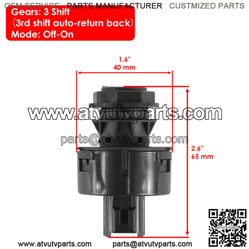 Ignition Key Switch for Arctic Cat Wildcat Sport Trail 2014-2017 2018 2019 2020 - Image 2