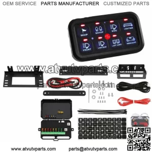 8 Gang Switch Panel Blue LED Back Light for Can-am Polaris RZR ATV UTV (For: More than one vehicle)