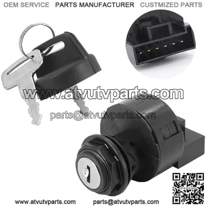 Ignition Key Switch for Polaris ACE 570 900 Outlaw 100 Ranger 400 500 570 800 RZR 4 800 570 Scrambler Sportsman 550 500 SE XP ATV Replace OEM # 4012166 4011142 SIX PINS 4 Position