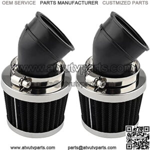 35mm Air Filter 45 Degree Angle Bend for 50cc 70cc 90cc 110cc 125cc Motorcycle ATV Dirt Bike Go Kart Quad Scooter Moped Pit Dirt Pocket Mini Bike(2 of pack)