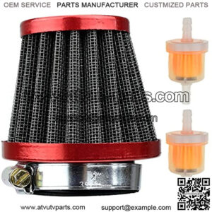 38mm Performance Red Air Filter Plastic Inline Fuel Filters for Chinese GY6 50c 139QMB Motorcycle Scooter Moped 50cc 110cc 125cc SDG SSR Dirt Pit Bike,5% coupon applied at checkout,with coupon