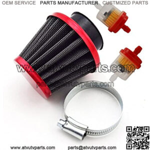 Red Motorcycle 38mm Air Filter Fuel Cleaner For 50cc 90cc 110cc 125cc Pit Dirt Bike ATV & GY6 50cc QMB139 Engine Moped Scooter