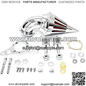 Motorcycle Chrome Spike Air Cleaner Intake Filter Compatible with 2002-2007 Harley Touring Road King Street Glide