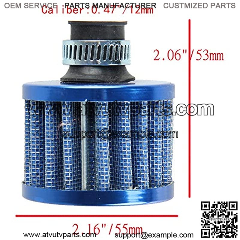 Universal 12mm Mini Blue Cone Cold Air Intake Filter Turbo Vent Breather Car - Image 2