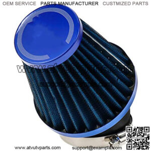 Universal Motorcycle Air Filter Replaceable Motorcycle Modified Parts For Increasing Air Flow Into Engine, 48RAD With Adjustable Clamp(Blue)