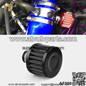 12mm Air Filter Cold Air Intake Filter Breather Turbo Vent Universal Air Intake Filter Cleaner Black compatible with car and Motorcycle