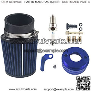 Upgraded Air Filter adapter Intake Spark Plug Kit for Predator 212cc Mini Bike Go Kart Blue
