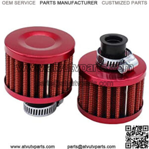 2pc 13Mm Red Cone Mini Oil Air Intake Crankcase Vent Valve Cover Breather Filter for Car Motorcycle Bike ATV Scooter