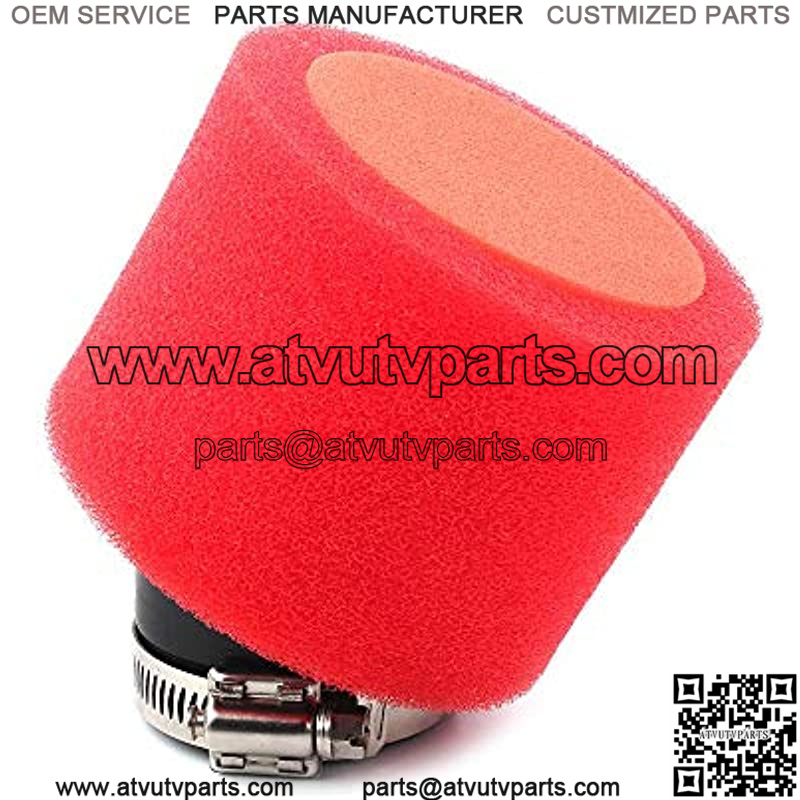 Three T Motorcycle 50MM 1.96'' Air Filter Sponge Foam Cleaner Angled Pipe Fit for 150cc-250cc Motorcycles ATV Dirt Bike Motorcycle Off-road Bike Go-Kart Mini Super Bike, Red - Image 3