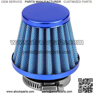 38mm Universal Motorcycle Clamp-On Air Intake Filter Kit, Auto Cold Air Intake Scooter Atv Dirt Pit Bike Motorcycle Air Filter (Blue)