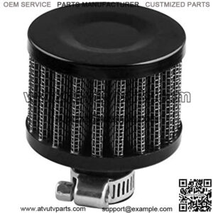 Universal 12mm Air Filter for Car Cone Cold Air Intake Filter Turbo Vent Crankcase Breather Filter (Black)