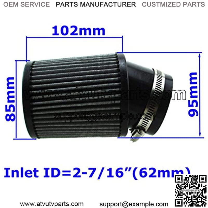 2-7/16" ID Air Filter For Predator 212cc GX160 GX200 Mini Bike Go Kart - Image 2