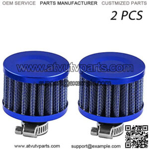 2Pack 12mm Mini Red Universal Car Motor Cone Cold Clean Air Intake Filter Turbo Vent Breather (Blue)