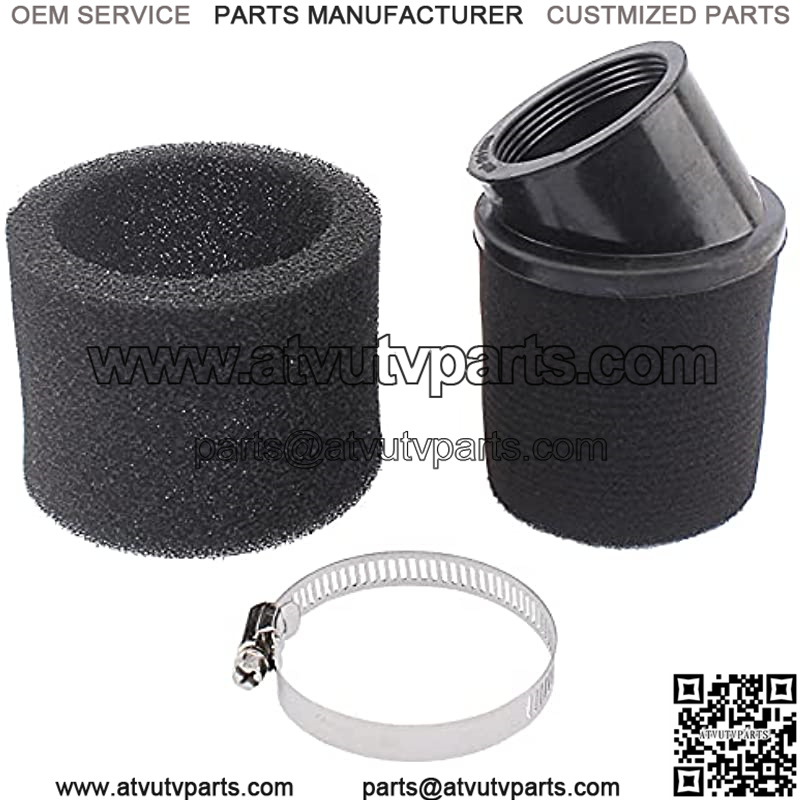 Universal 48mm 49mm 50mm Angled Double Foam Pod Air Filter Cleaner 50cc 70cc 90cc 110cc 125cc Motorcycle ATV Quad Scooter Go Kart Moped Pit Dirt Racing Super Pocket Mini Bike Yamaha