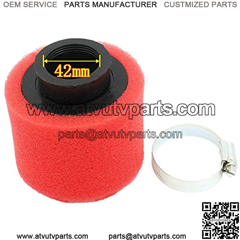 Universal 42mm 1.65inch Red Double Foam Pod Air Filter Compatible forPit Dirt Bike 125cc 150cc 200cc 250cc GY6 Motorcycle ATV Scooter Quad Go Kart Moped Yamaha 41mm 43mm KH400 - Image 2