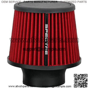 Spectre Universal Clamp-On Air Filter: High Performance, Washable Filter: Round Tapered; 3 in (76 mm) Flange ID; 6.5 in (165 mm) Height; 6 in (152 mm) Base; 4.75 in (121 mm) Top, SPE-9132