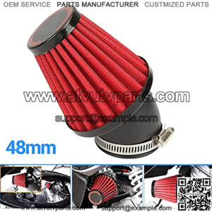 Motorcycle Air Filter 48mm Filter Fit for Honda Rebel Kawasaki Yamaha Suzuki Harley 50cc 70cc 90cc 125cc Dirt Pit Bike Black