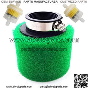 Pit Dirt Bike Green 45mm Air Filter + Fuel Filter Cleaner For 125cc 140cc 150cc Engine Carburetor ATV Quad Motorcycle Go Kart Scooter