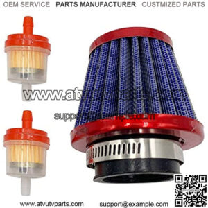Air Filter 38mm with Two Gas Fuel Filter 5mm for Chinese GY6 50c 139QMB Motorcycle Scooter Moped 50cc 110cc 125cc SDG SSR Dirt Pit Bike (Red-38mm)