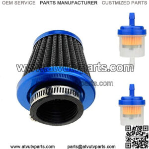 38mm 1 1/2" Blue Air Filter With Two 5mm Gas Fuel Filter for for Lifan 125cc Apollo 125 110cc Dirt Pit Bike GY6 49cc 50cc taotao ATM50 Moped Scooter 110cc 150cc 200cc Motorcycle ATV Quad