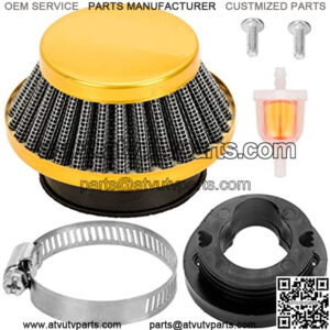 44mm 42mm 43mm Air filter Cleaner Stack Fuel filter for 47cc 49cc Mini ATV Quad Dirt Pocket Bike Cag MAT1 MAT2 FS529 FS509 Mini Moto Pit Dirt Bike Moped Scooter Motocross Parts Golden