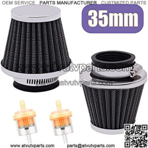 2pcs 35mm Motorcycle Air Filter with 2pcs Fuel Filter Replace for Gy6 Moped Scooter ATV Dirt Bike Motorcycle 50cc 110cc 125cc 150cc 200cc Atvs Dirt Bikes Go Karts Quad 4 Wheeler D-006-35mm