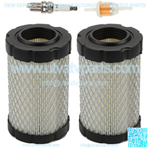 (Pack of 2 Air Filter with Fuel Filter for JD MIU14395 D100 D105 D110 D130 Z225 Z235 Z255 X124 L105 L107 E100 E120 E130 YTA22V46 YTH22V46 YTH24V48 HU800awd Lawn Mower Tractor