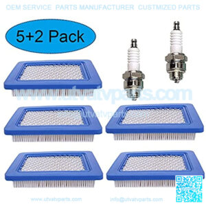 5 Pack 491588s Air Filter Compatible for 491588, Toro 20332, Craftsman 3364 with 2 Spark Plugs ,Premium Lawn Mower Air Cleaner Cartridge by KAKO