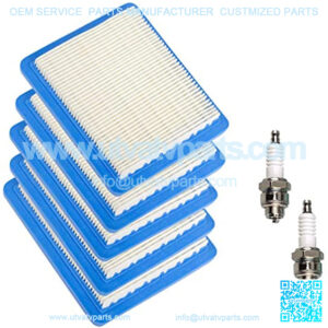 491588S Air Filter Replace 491588 4915885 399959 20332 Engine - 5 Pack Air Filter with 2 Pack Spark Plug by TOPEMAI