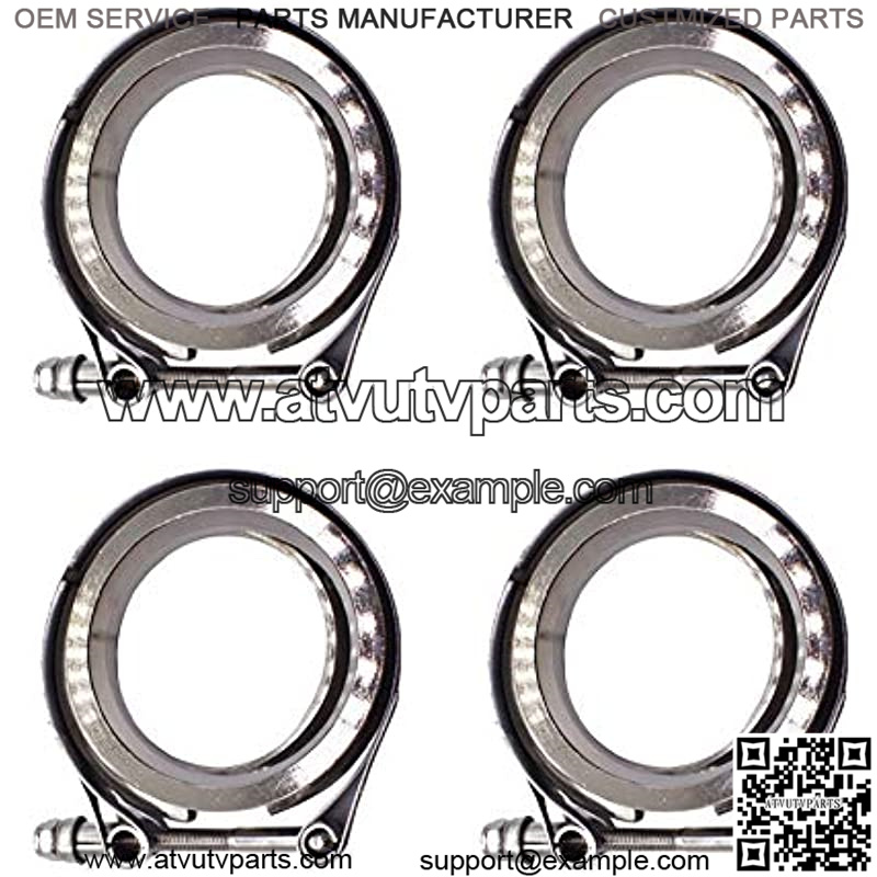 2.5inch Stainless Steel V-Band Clamp and Flange 4Pcs Kit Replacement for Turbo Downpipes Exhaust Systems - Image 2