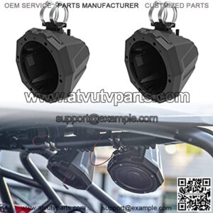 UTV Speaker Cage Swivel Pods, Speaker Enclosure with 1.75" to 2" Mounting Clamps for Polaris RZR 1000 900 and Can-Am Maverick X3/Commander/Defender Accessories (2PCS)