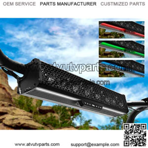 BRT27A ATV UTV Sound Bar System - 27 Inch Wide, IPX5 Rated Weatherproof, Bluetooth, Amplified, 3 Inch Speakers