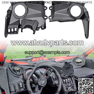 Front Dash Speaker Pods for Maverick X3, Front Speaker Enclosure Panels Mount Brackets for 2017-2021 Can-Am Maverick X3 Accessories
