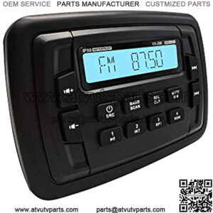 VX-280 Bluetooth UTV Radio with AM/FM USB Input for Polaris Ranger XP900 Golf Cart ATV Motorcycle Boat Heavyduty Powersports Car Vehicles Headunit Sound System