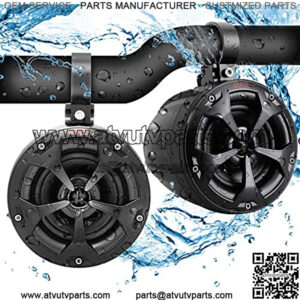 Pyle PLUTV41BK 2-Way Dual Waterproof Off-Road Speakers, 4 Inch 800 Watt Marine Grade Wakeboard Tower Speakers System, Full Range Outdoor Audio Stereo Speaker for ATV, UTV, Quad, Jeep, Boat -Black