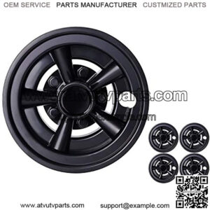 8 Inch Golf Cart Wheel Covers Hub Caps for EZGO, Club Car, Yamaha - Universal Snap-on Installation, Set of 4