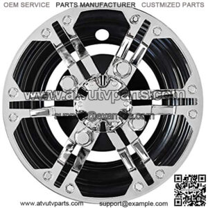 Wheel Cover, Set of 4, 8" Daytona Chrome with Black