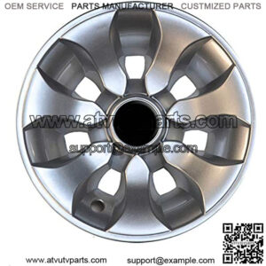 (Set of Four) 8 inch Drifter Golf Car Wheel Covers (Machined Silver)