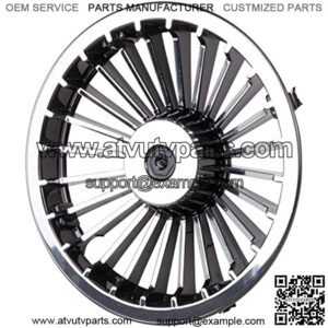 8" Golf Cart Turbine Wheel Covers Hub Caps (Set Of 4) - Black/Silver