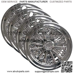 Set (4) 8. Chrome Eagle Wheel Covers for Club Car, EZGO, Yamaha, Golf Carts